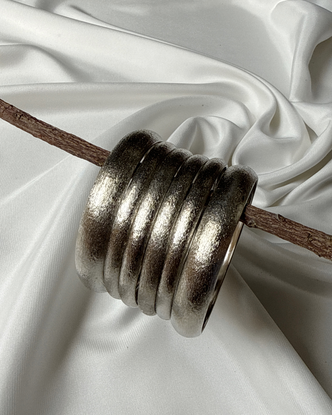 Silver retro bangles