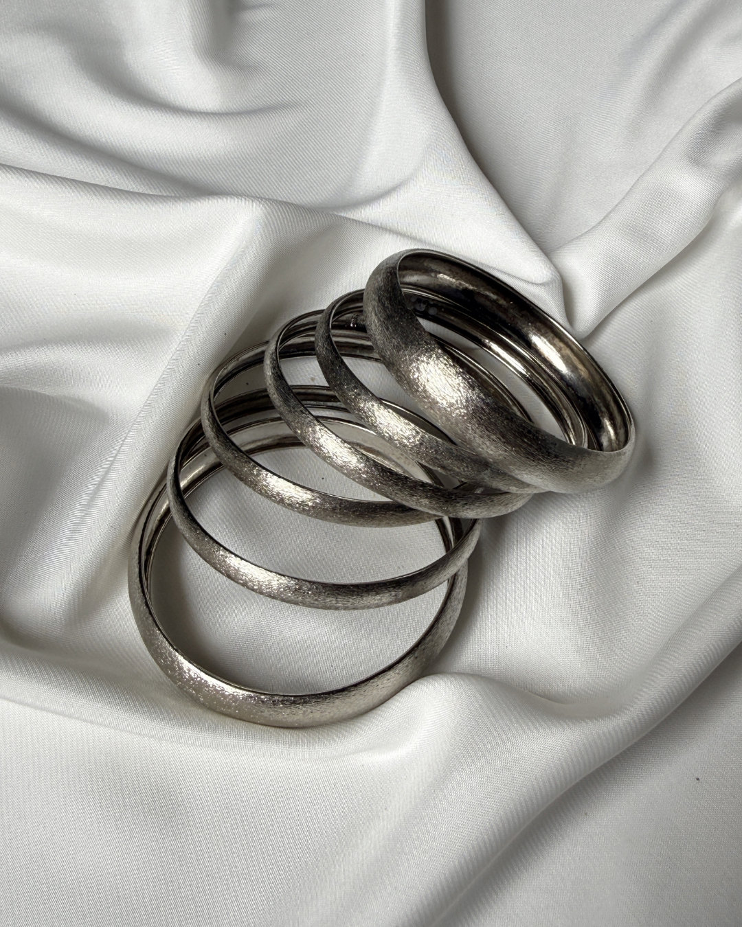 Silver retro bangles