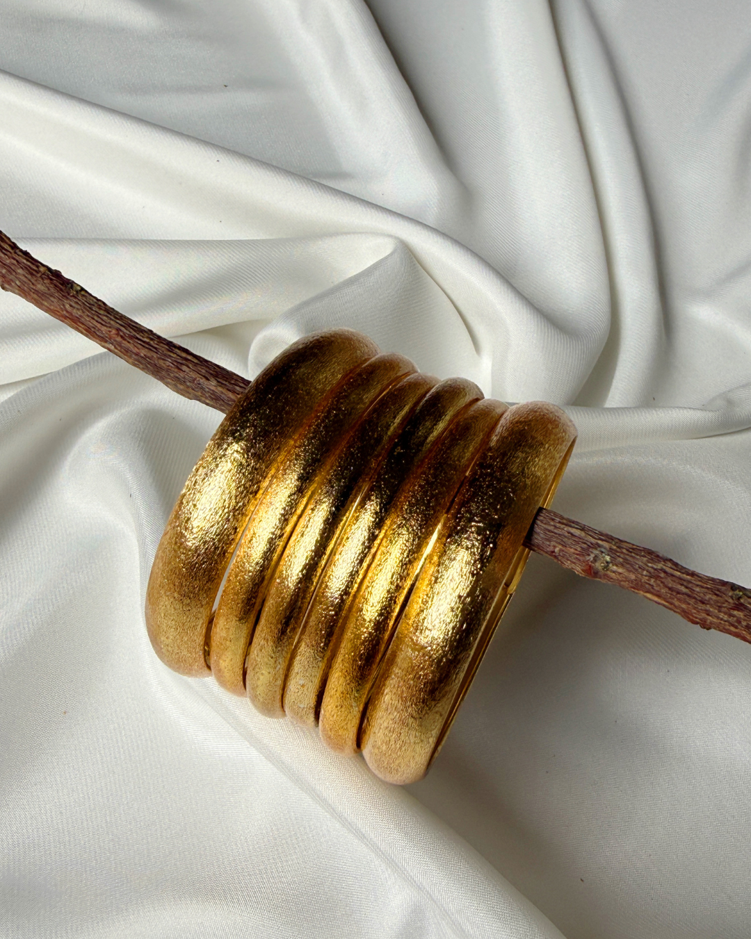 Golden retro bangles