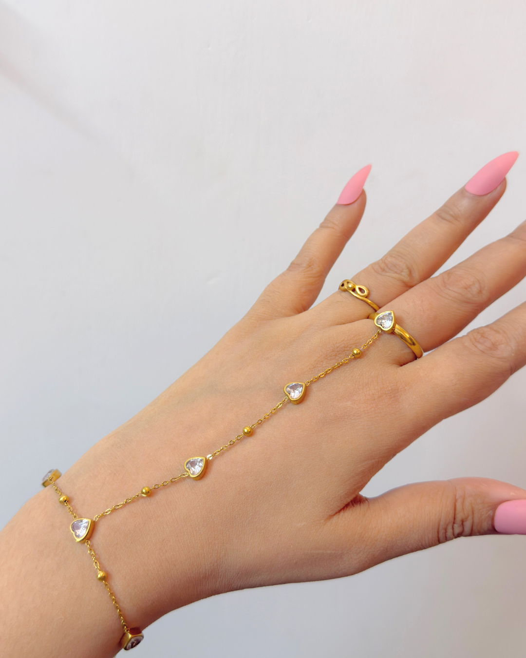 Twin heart crystal bracelet