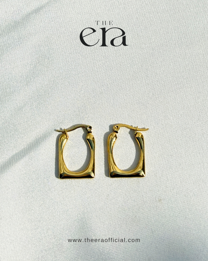 Modern Frame Stainless Steel Hoop Earrings