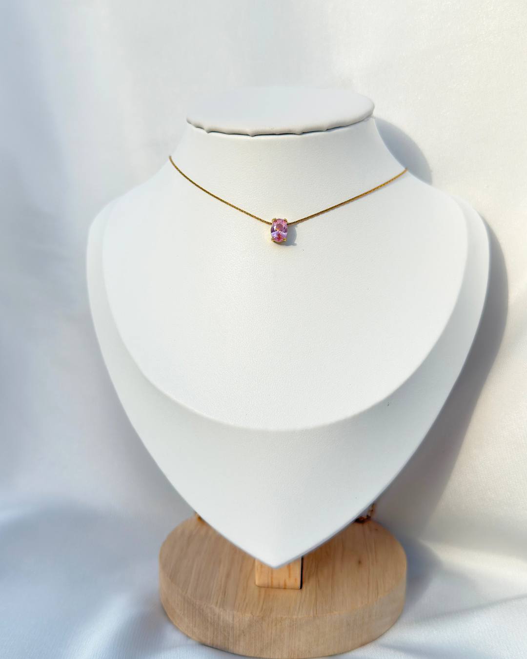 Blush stone necklace
