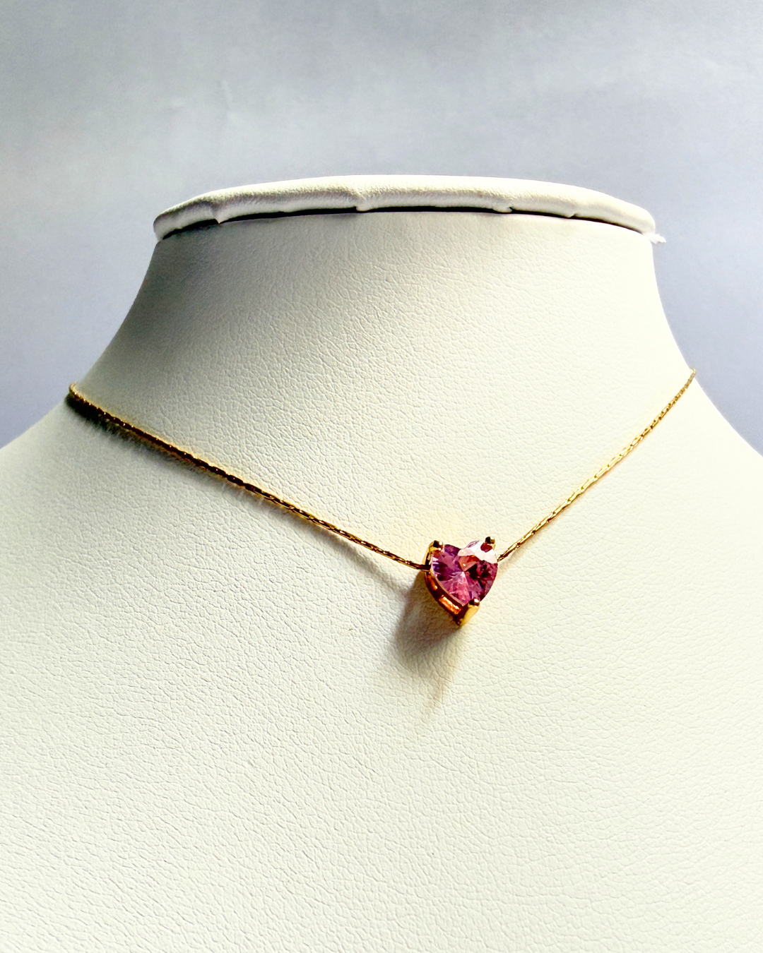 Rose Crystal heart necklace