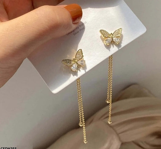 Butterfly drop earrings