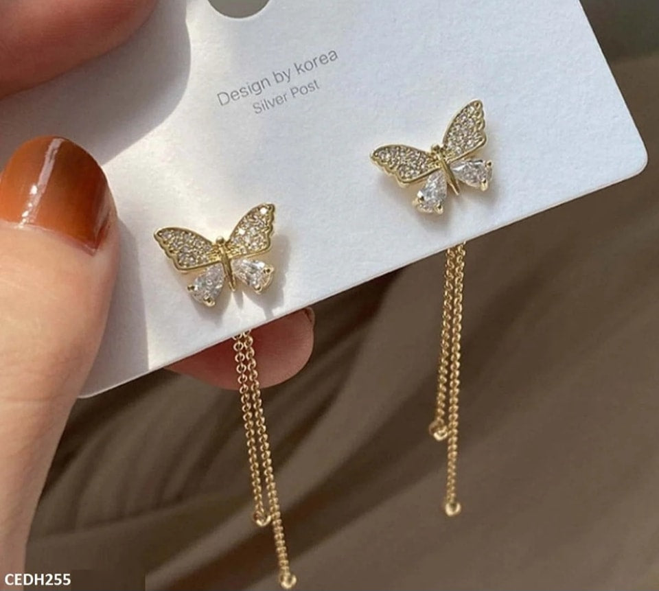 Butterfly drop earrings