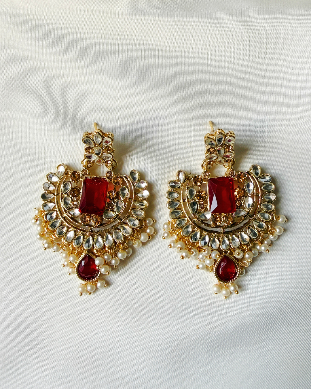 Laamish Indian earing ( ruby)