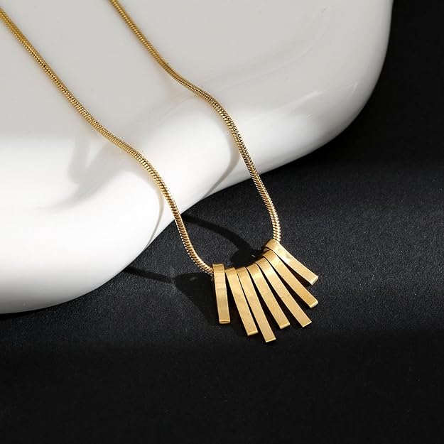 Golden Stack Pendant Necklace