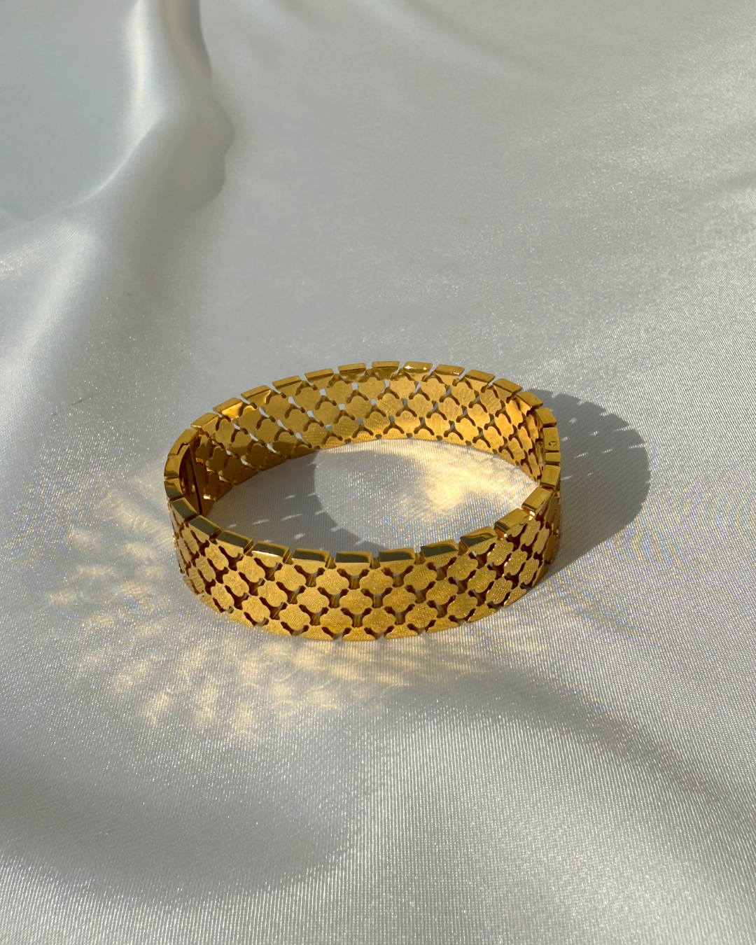 Floral cutwork wide bangle