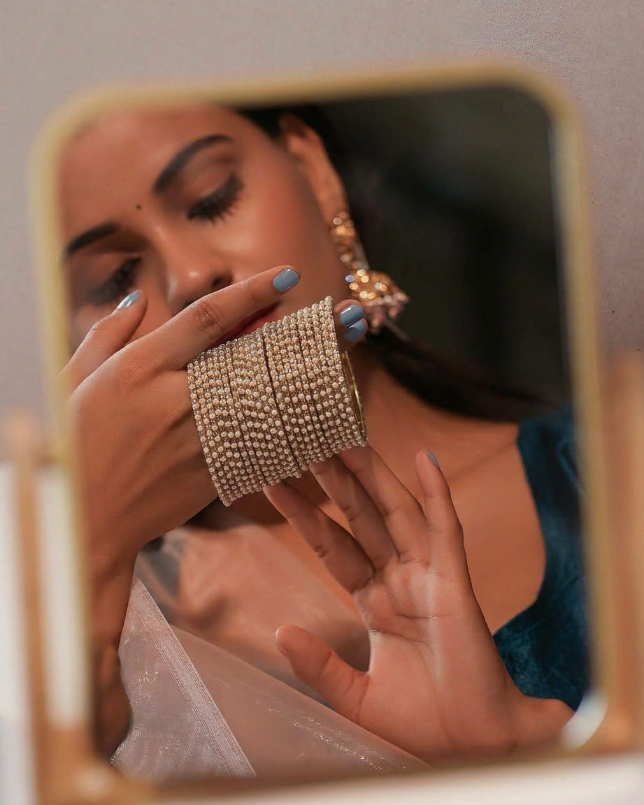 Era Anmol Golden Pearl & Stone Bangles product image