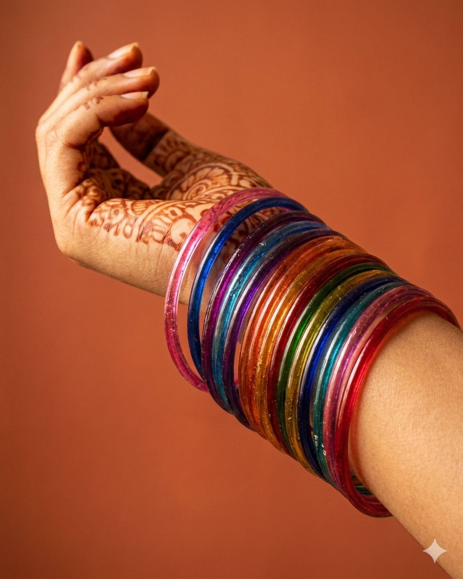Era Jelly Dark Multi Glass Bangles – Glossy Finish product image