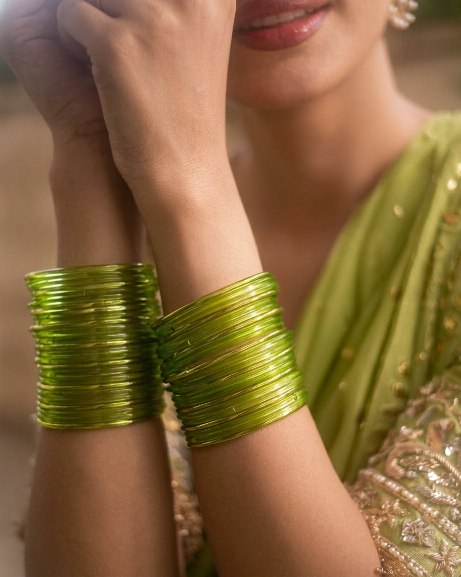 Era Jelly Green Glass Bangles – Sizes 2.2 to 2.8 product image