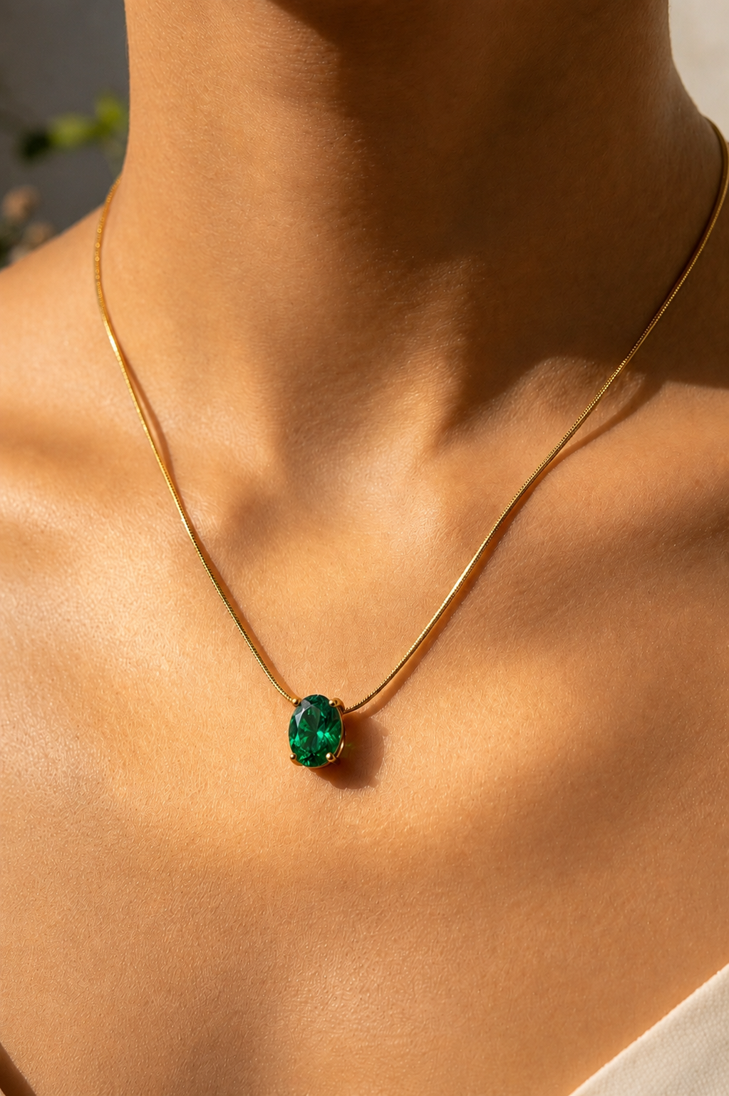 Blush stone necklace