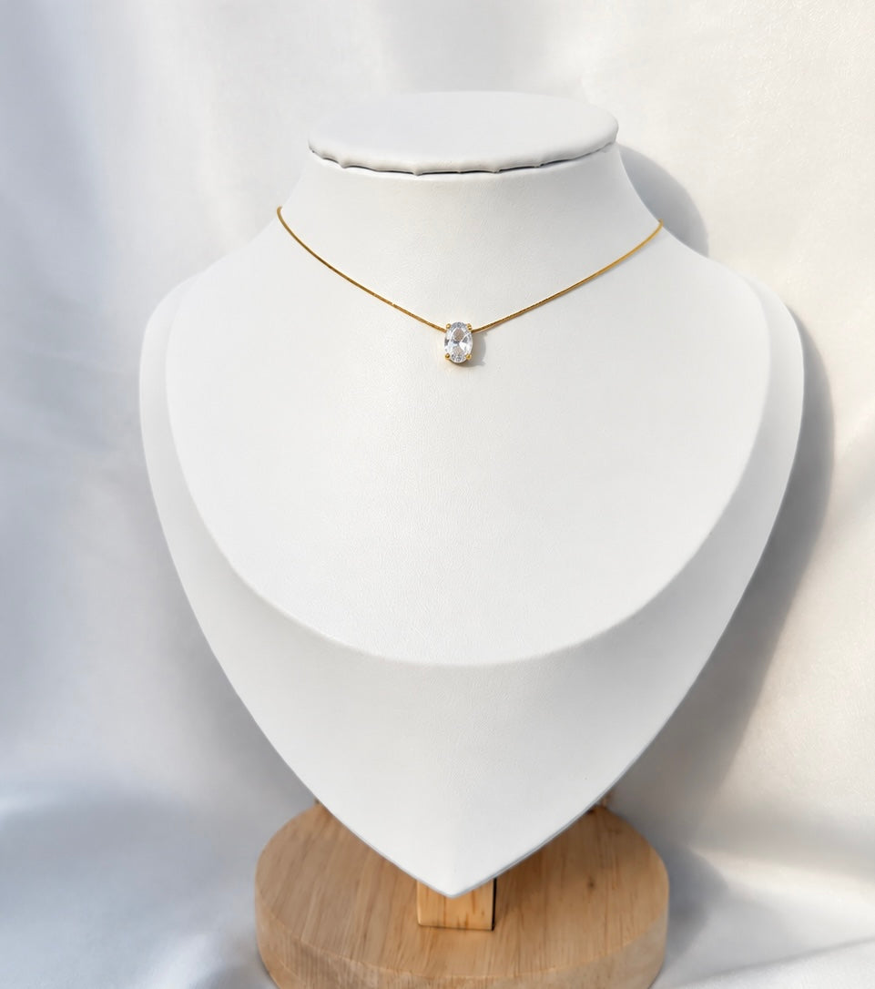 Blush stone necklace