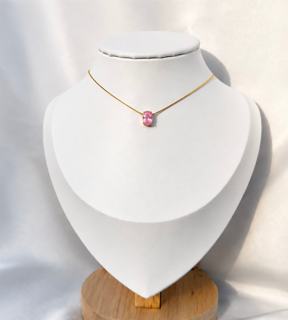 Blush stone necklace