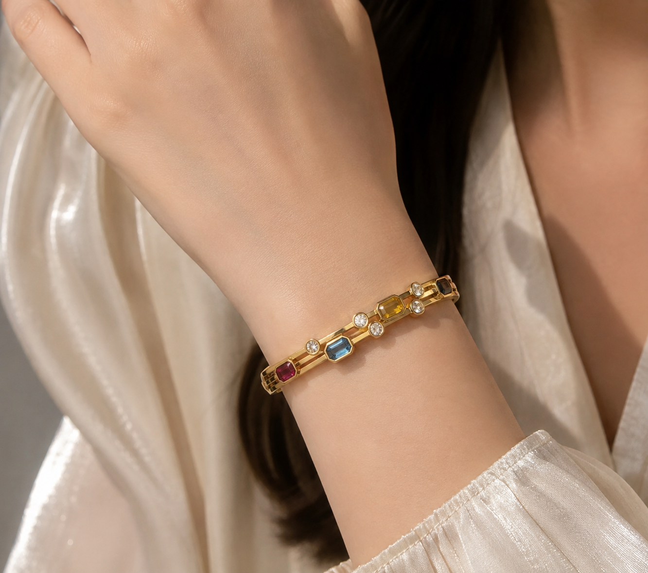 Twinkle Multi Gem Bangle