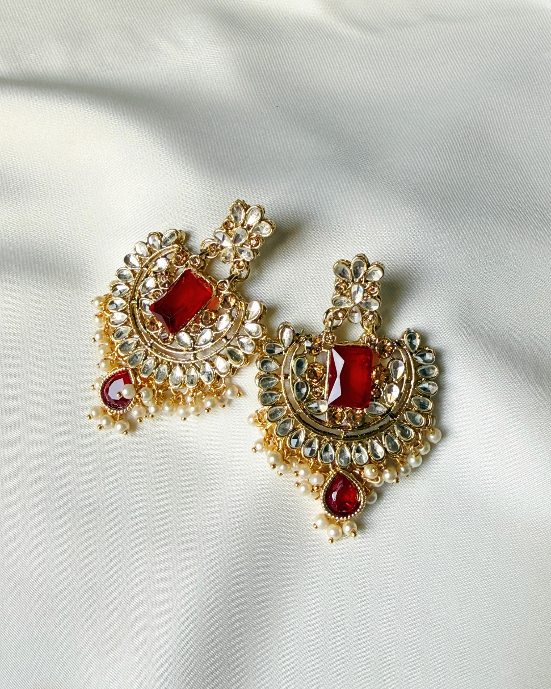 Laamish Indian earing ( ruby)