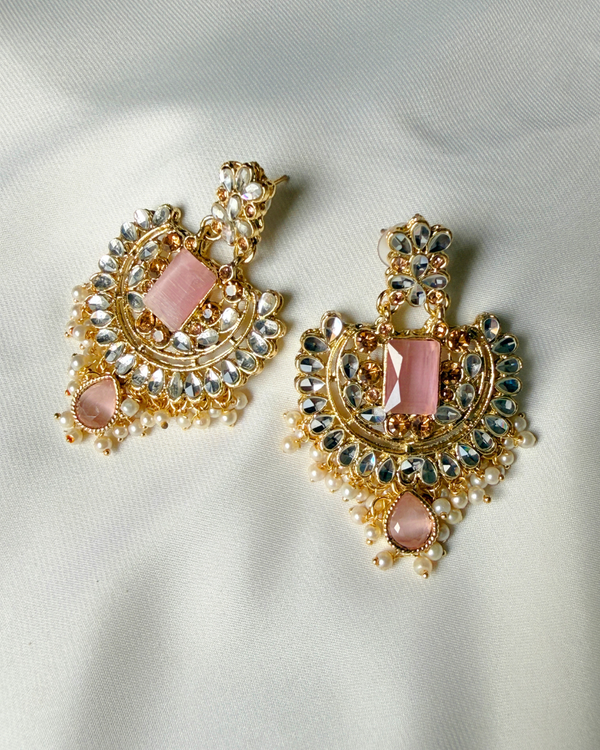 Laamish Indian earing (pink )
