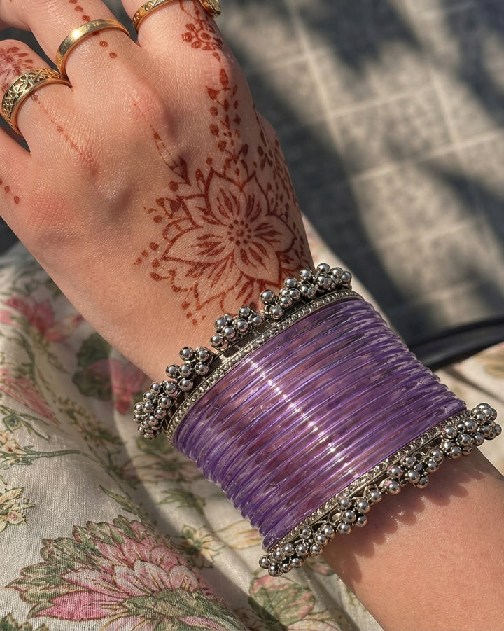 Era Jelly Lilac Glass Bangles – Glossy Finish