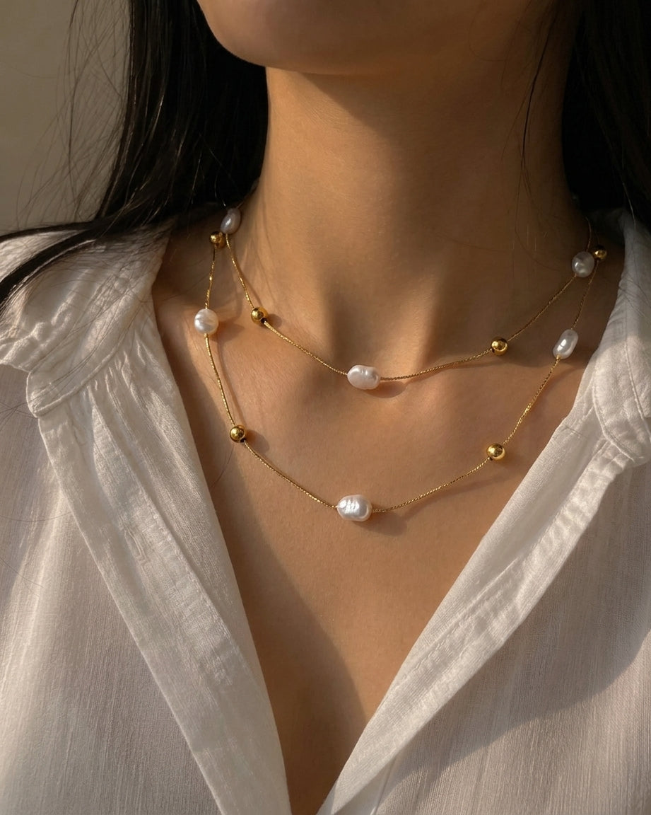 Pearl Dusk Layer Necklace