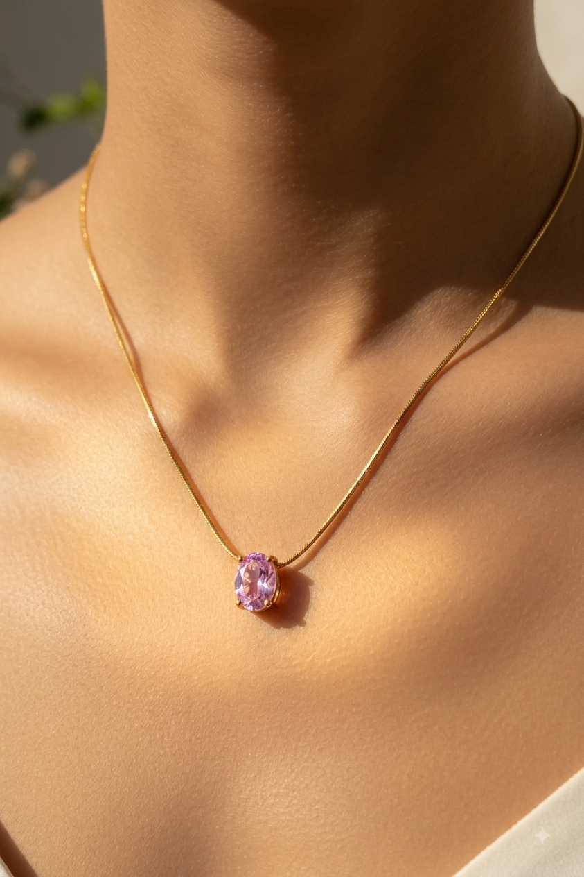 Blush stone necklace