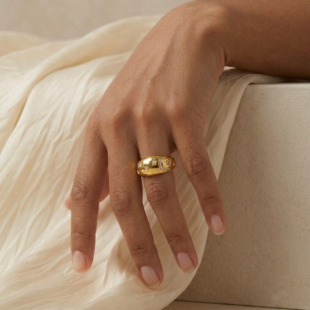 Celeste Moon & Star Ring