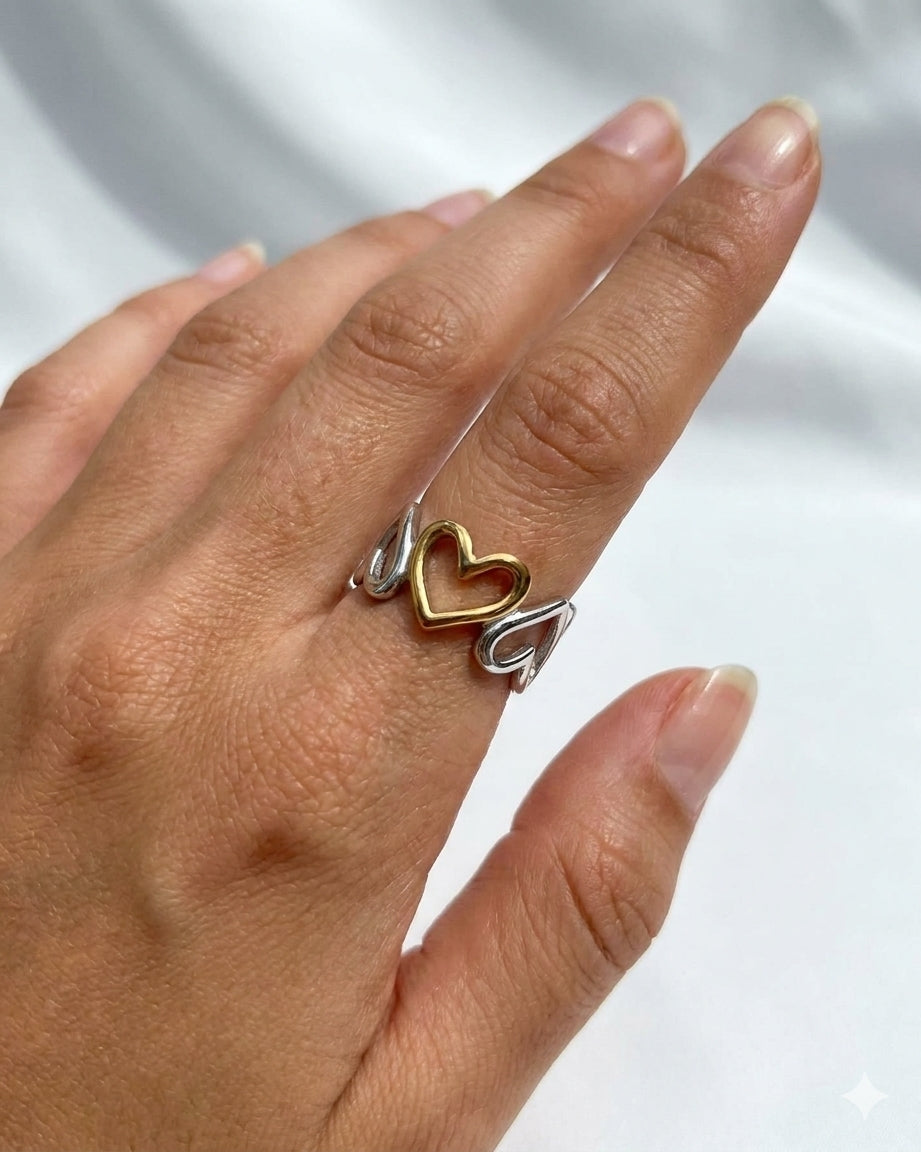 Twin Hearts Ring