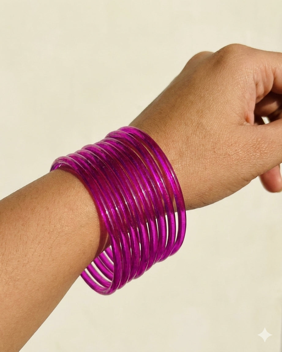 Era Jelly Soft Pink Glass Bangles – Sizes 2.2 to 2.8 product image