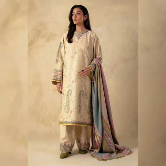 Coco by Zara Shahjahan | 3pc Dhanak | Luxury Category | Winter 24'