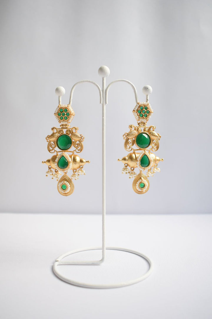 Heer Green Earrings