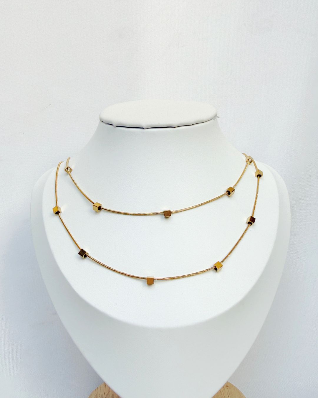 Golden Grid Duo Necklace