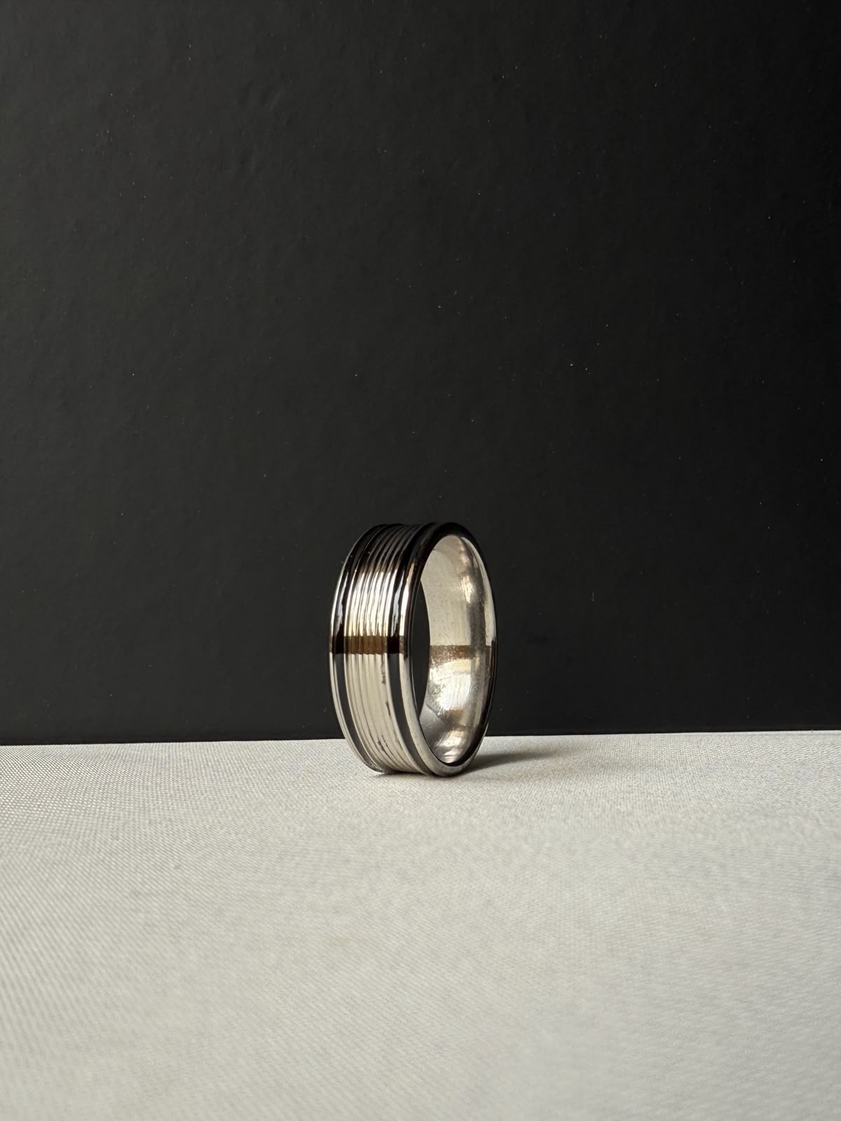 Modern Brushed Steel Ring