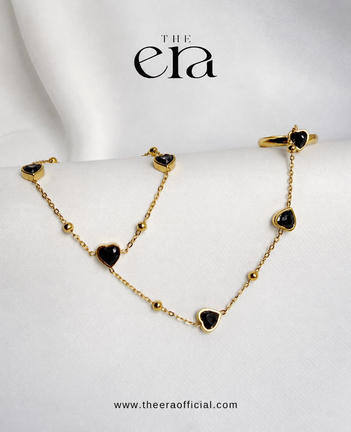 Twin heart crystal bracelet