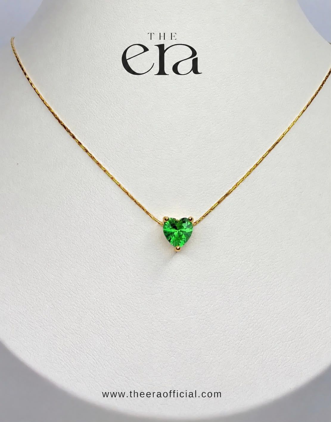 Rose Crystal heart necklace White