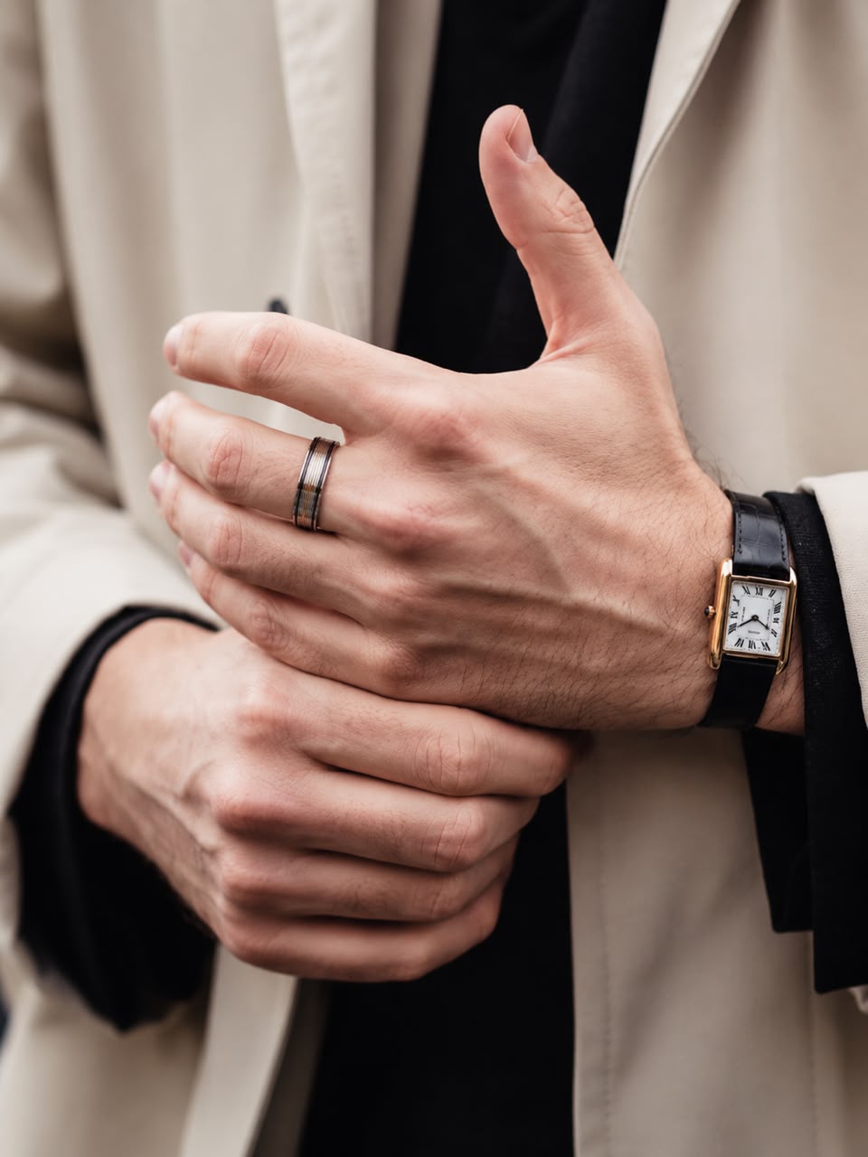 Modern Brushed Steel Ring