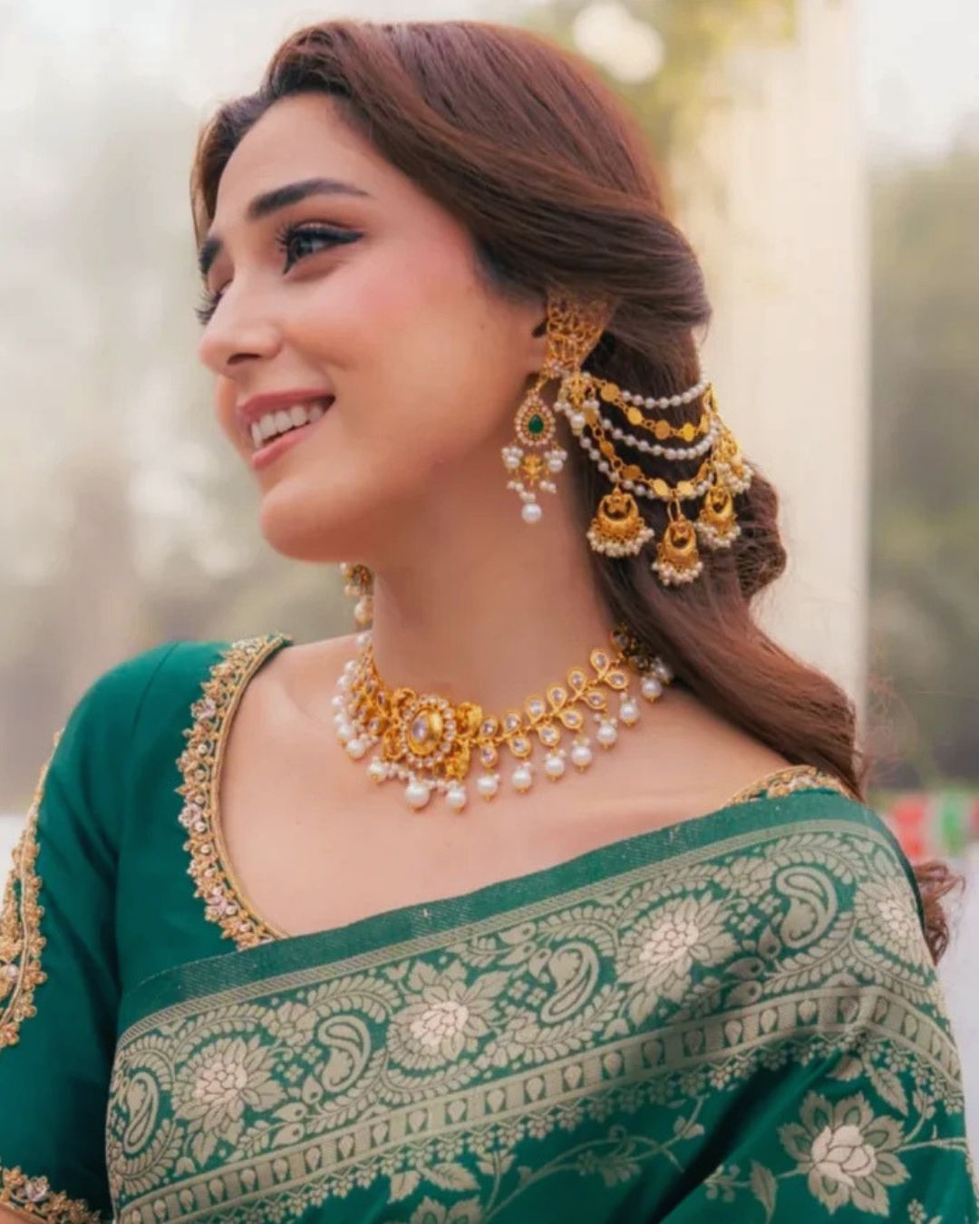 Maya Ali Inspired Traditional Bridal Jewelry Set with Saharey